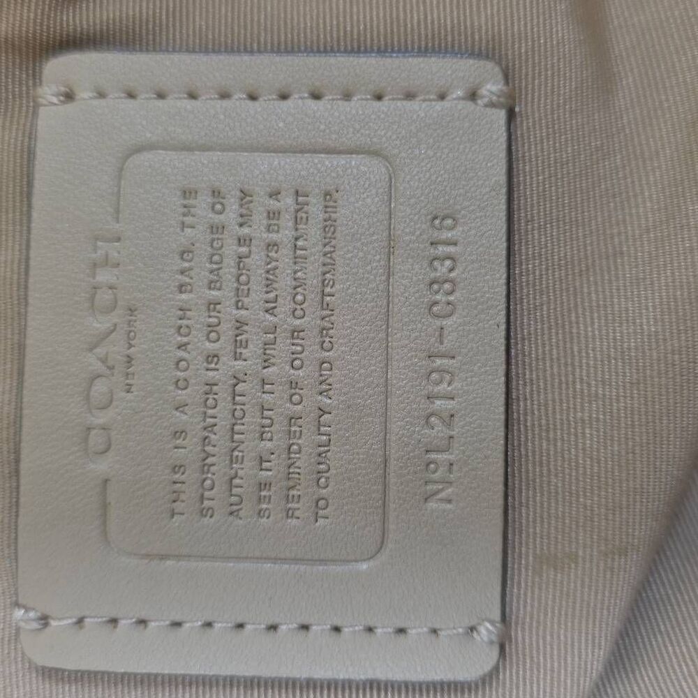 Coach Kristy Signature Hobo Shoulder Bag | Light Khaki Coated Canvas & Chalk Lea - Picture 14 of 14